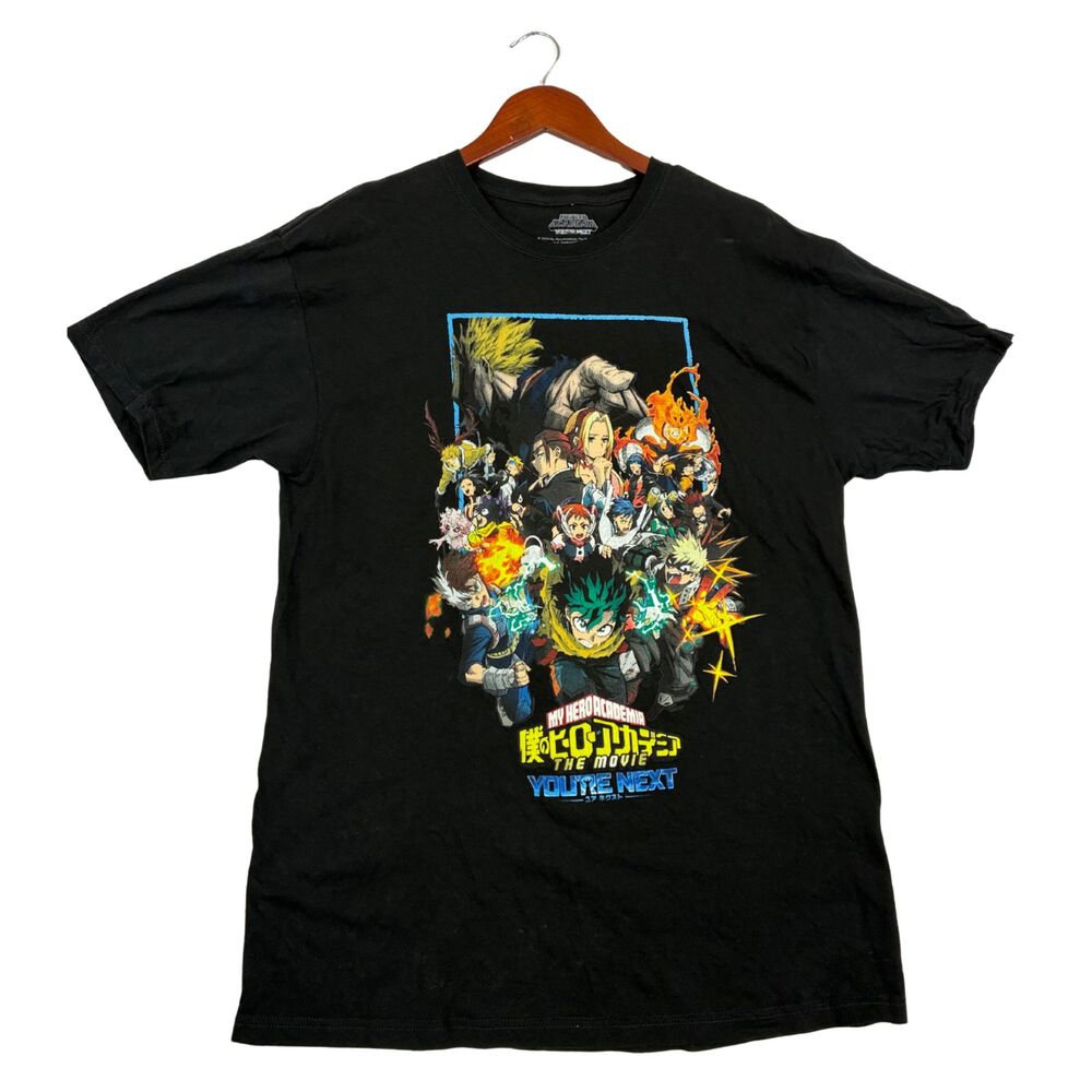 My Hero Academia You’re Next Movie Anime T-Shirt Black Mens Large 2024 Deku